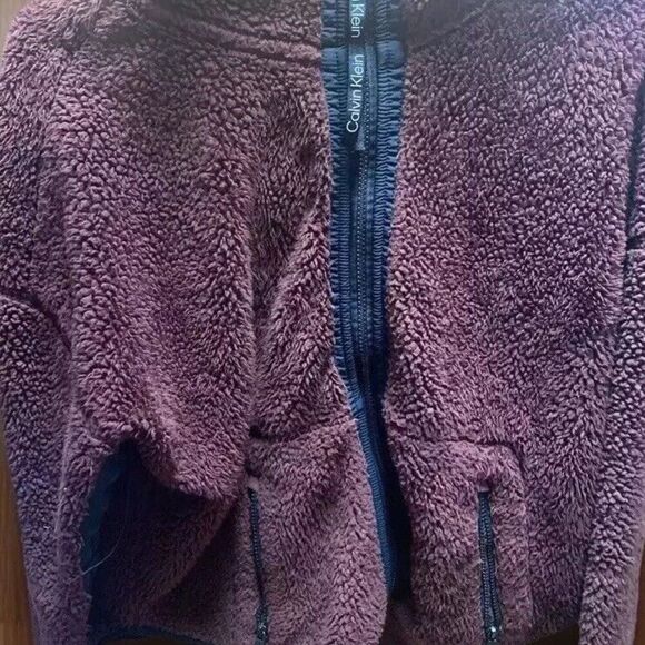 Women’s Calvin Klein Size XL Teddy Fleece Zip Up Performance Jacket Pockets - Picture 2 of 7